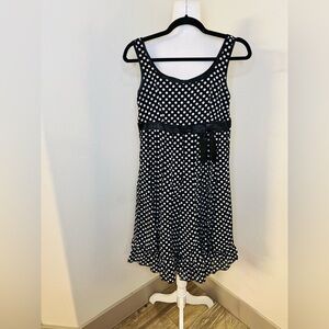 Sandra Darren Black and White Polka Dot Dress
